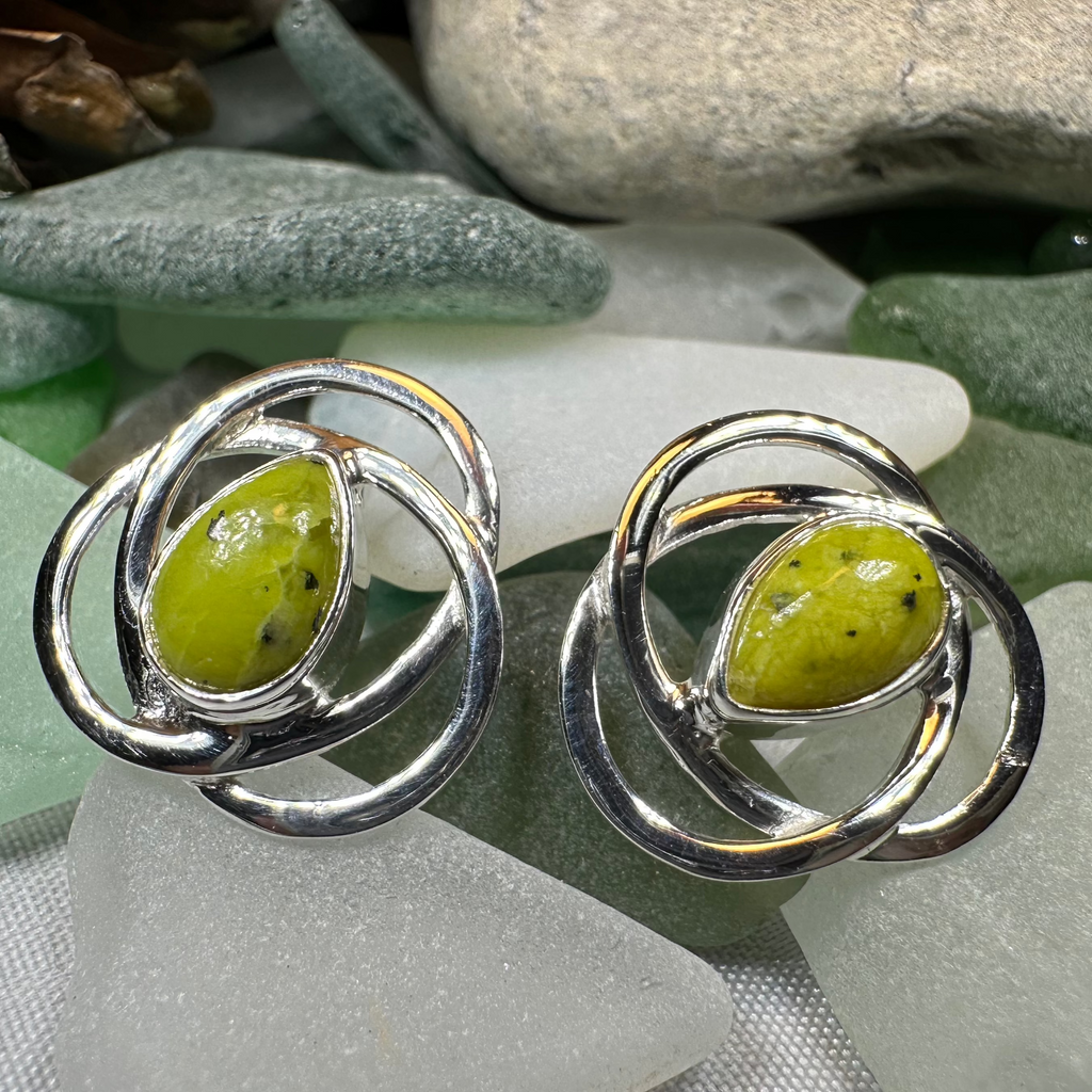 Connemara Marble Celtic Post Earrings | Post Earrings | Wiccan Center