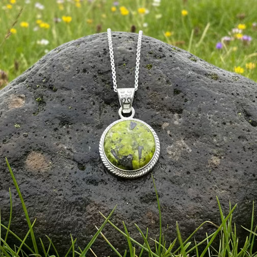 Connemara Marble Irish Round Necklace | Pendant | Wiccan Center