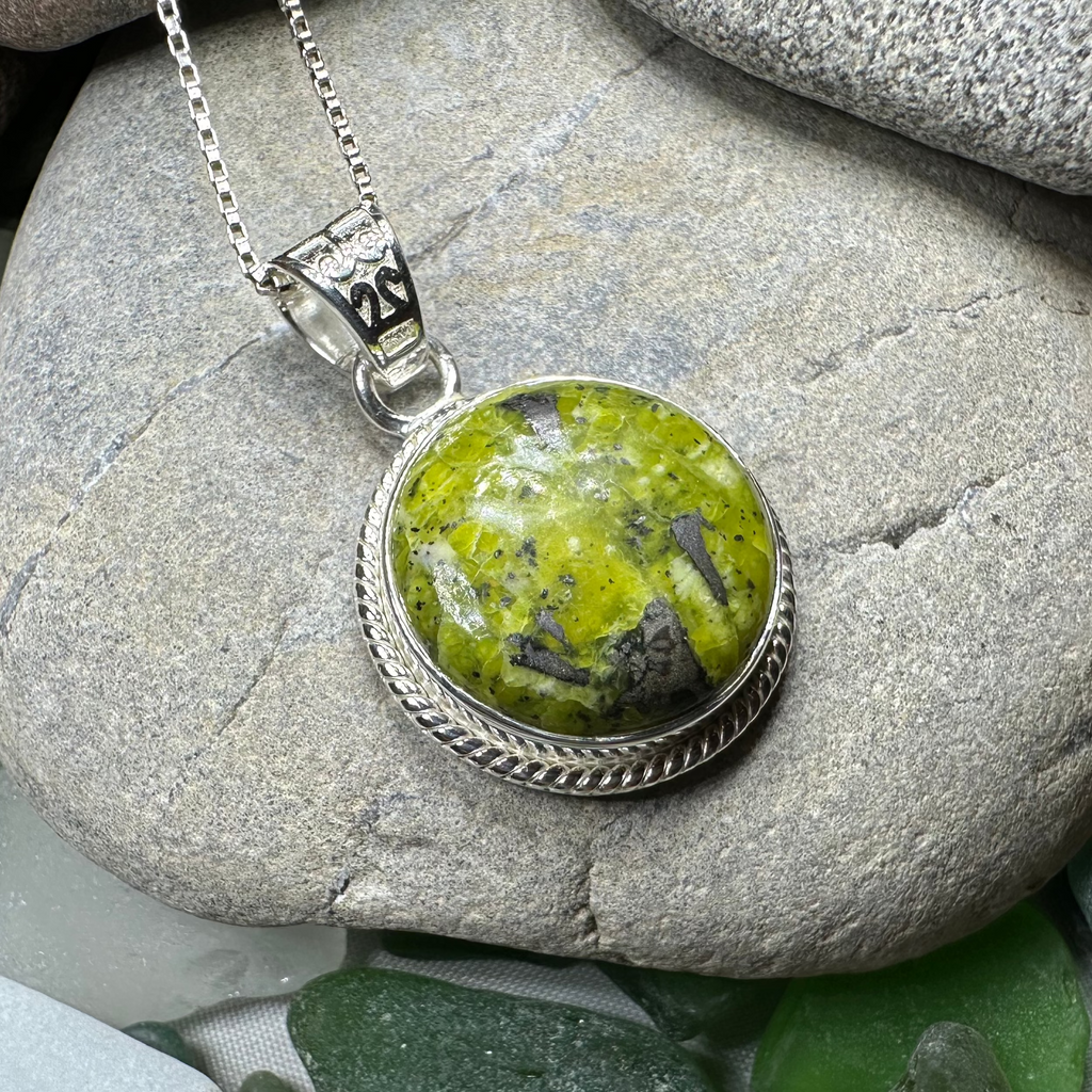 Connemara Marble Irish Round Necklace | Pendant | Wiccan Center