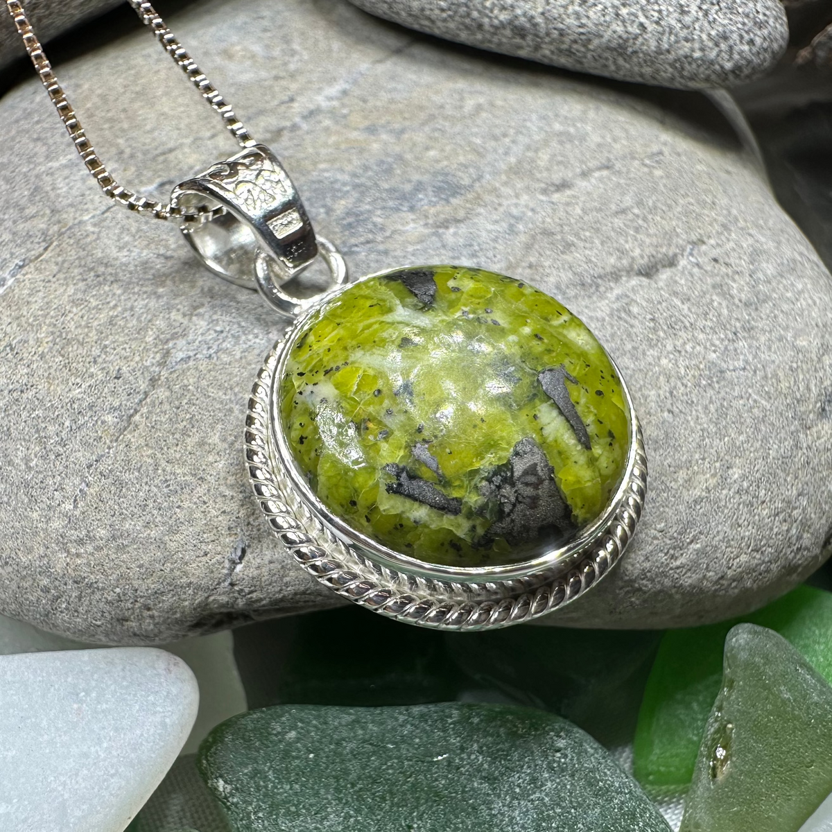 Connemara Marble Irish Round Necklace | Pendant | Wiccan Center