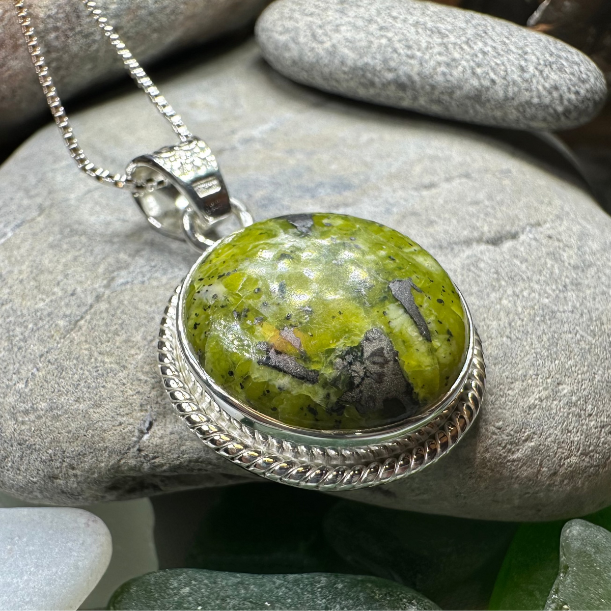 Connemara Marble Irish Round Necklace | Pendant | Wiccan Center