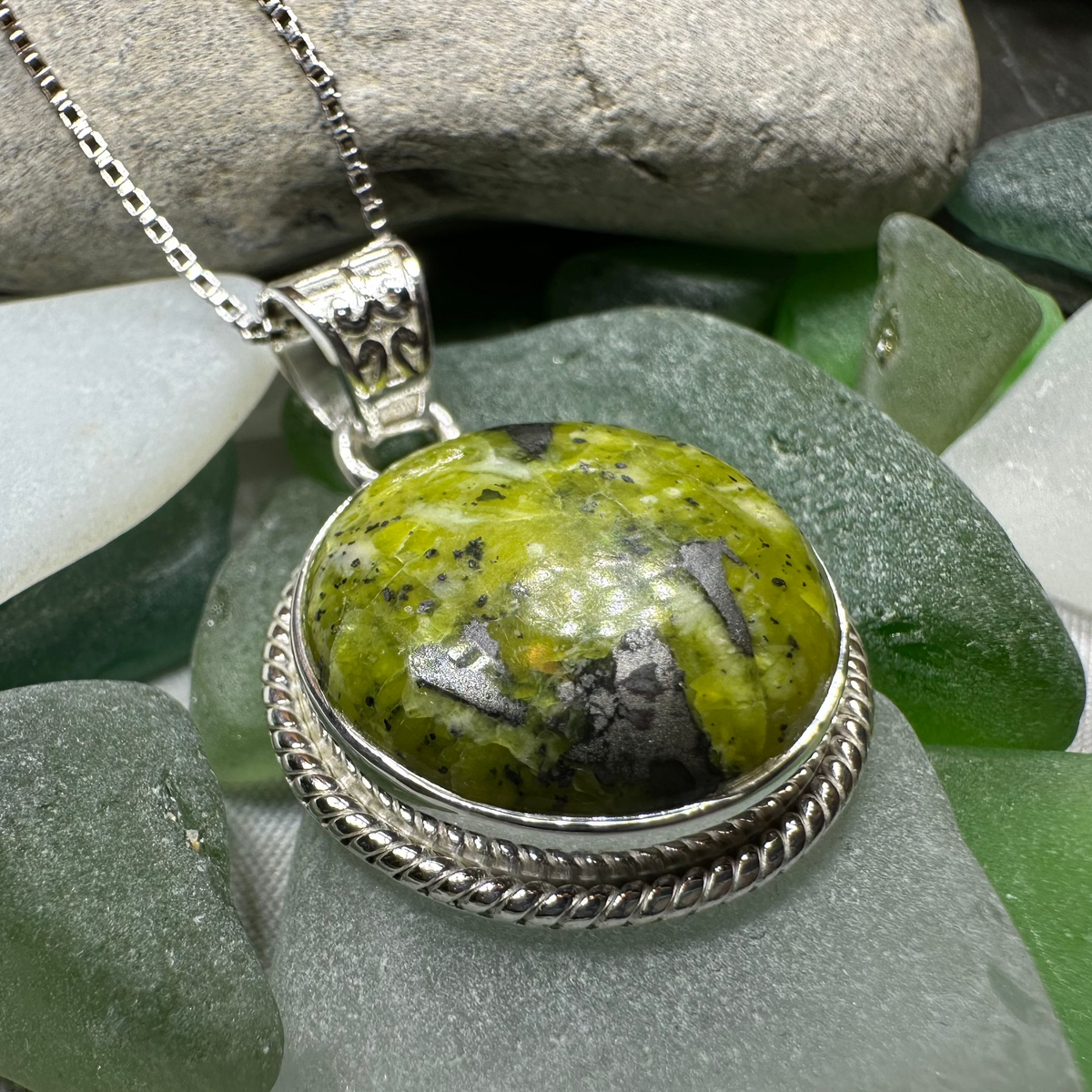 Connemara Marble Irish Round Necklace | Pendant | Wiccan Center