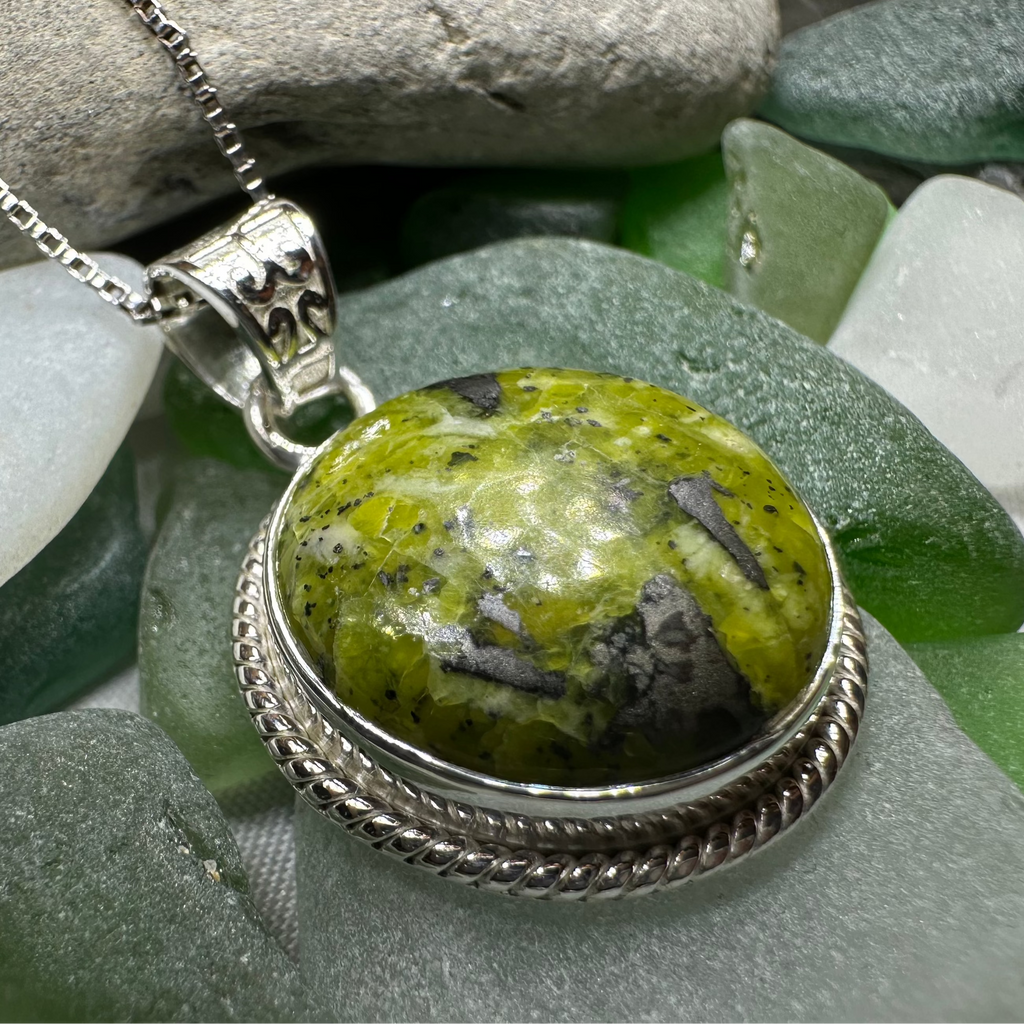 Connemara Marble Irish Round Necklace | Pendant | Wiccan Center