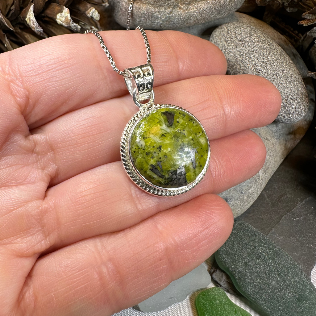 Connemara Marble Irish Round Necklace | Pendant | Wiccan Center