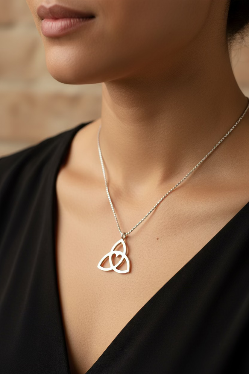 Gabrielle Trinity Knot Heart Necklace | Pendant | Wiccan Center