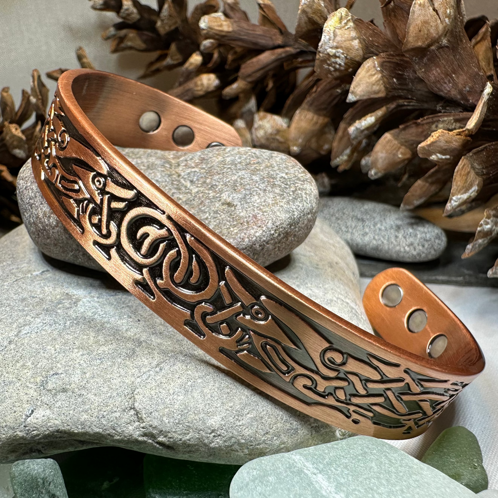 Viking Birds Copper Cuff Bracelet | Bracelet | Wiccan Center