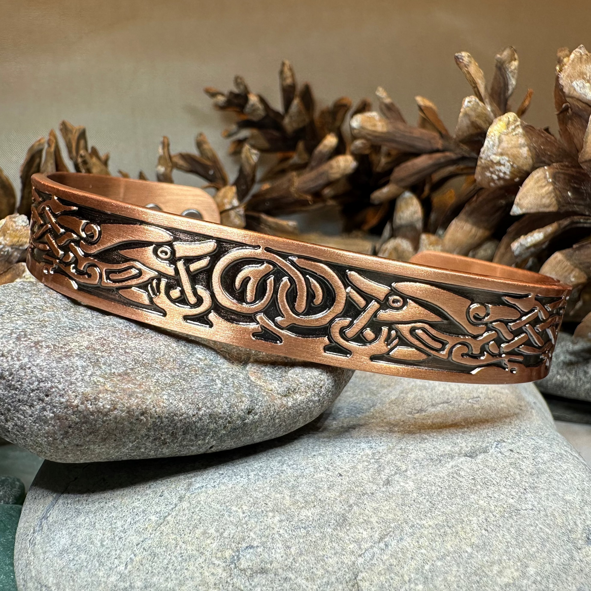 Viking Birds Copper Cuff Bracelet | Bracelet | Wiccan Center