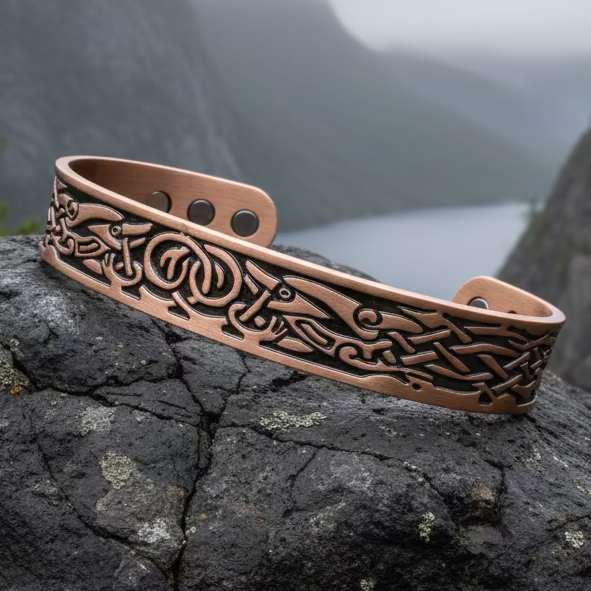 Viking Birds Copper Cuff Bracelet | Bracelet | Wiccan Center