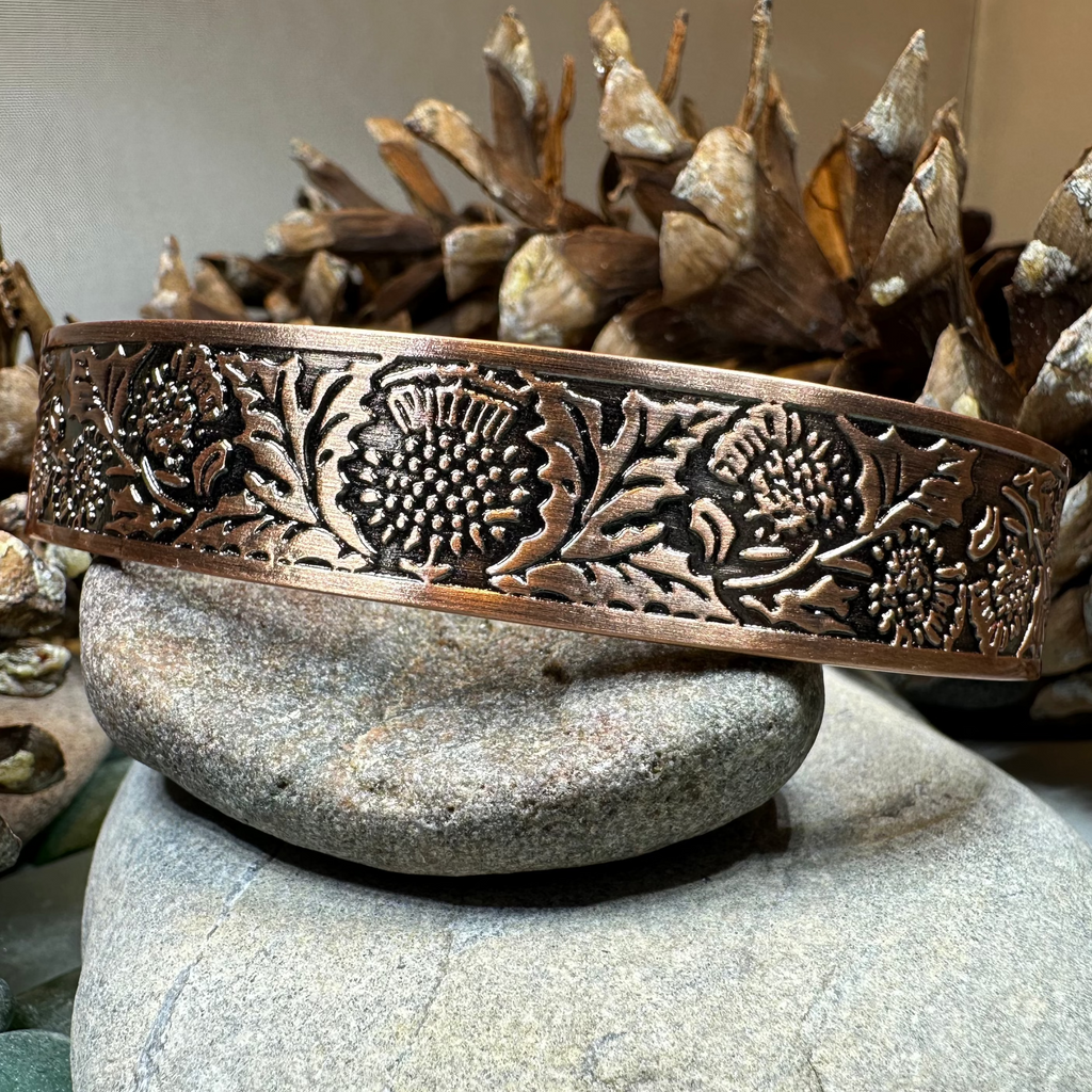Scottish Thistle Copper Cuff Bracelet | Bracelet | Wiccan Center