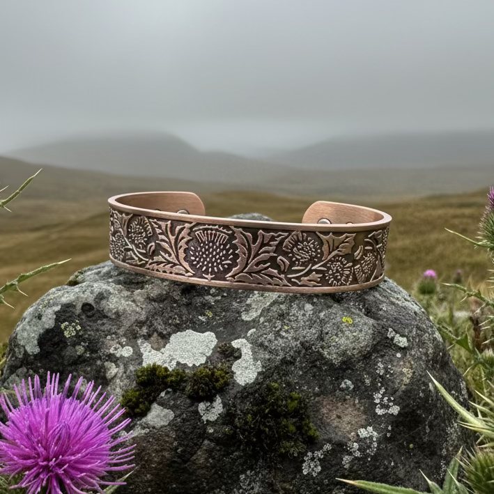 Scottish Thistle Copper Cuff Bracelet | Bracelet | Wiccan Center