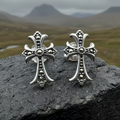 Marcasite Cross Stud Earrings | Post Earrings | Wiccan Center