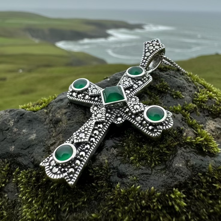 Durrow Celtic Cross Necklace in Sterling Silver | Pendant | Wiccan Center