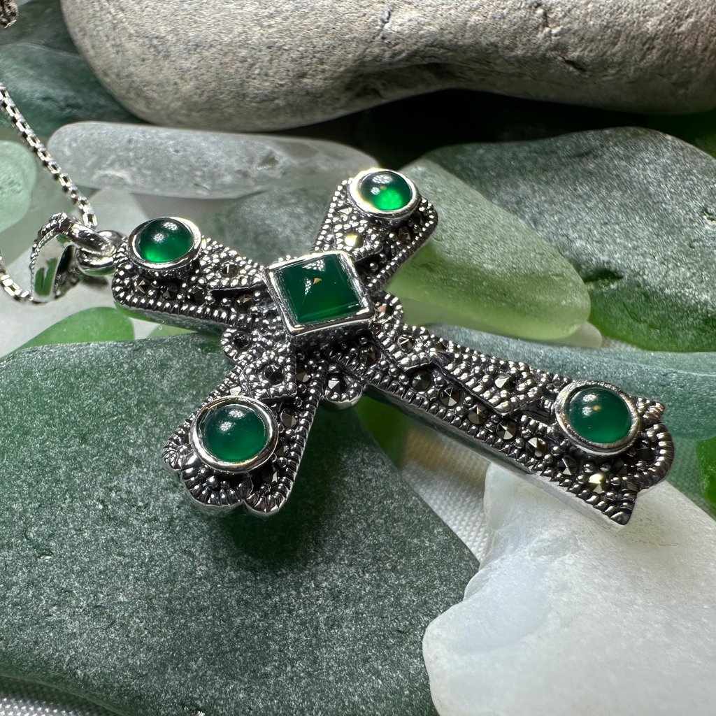 Durrow Celtic Cross Necklace in Sterling Silver | Pendant | Wiccan Center