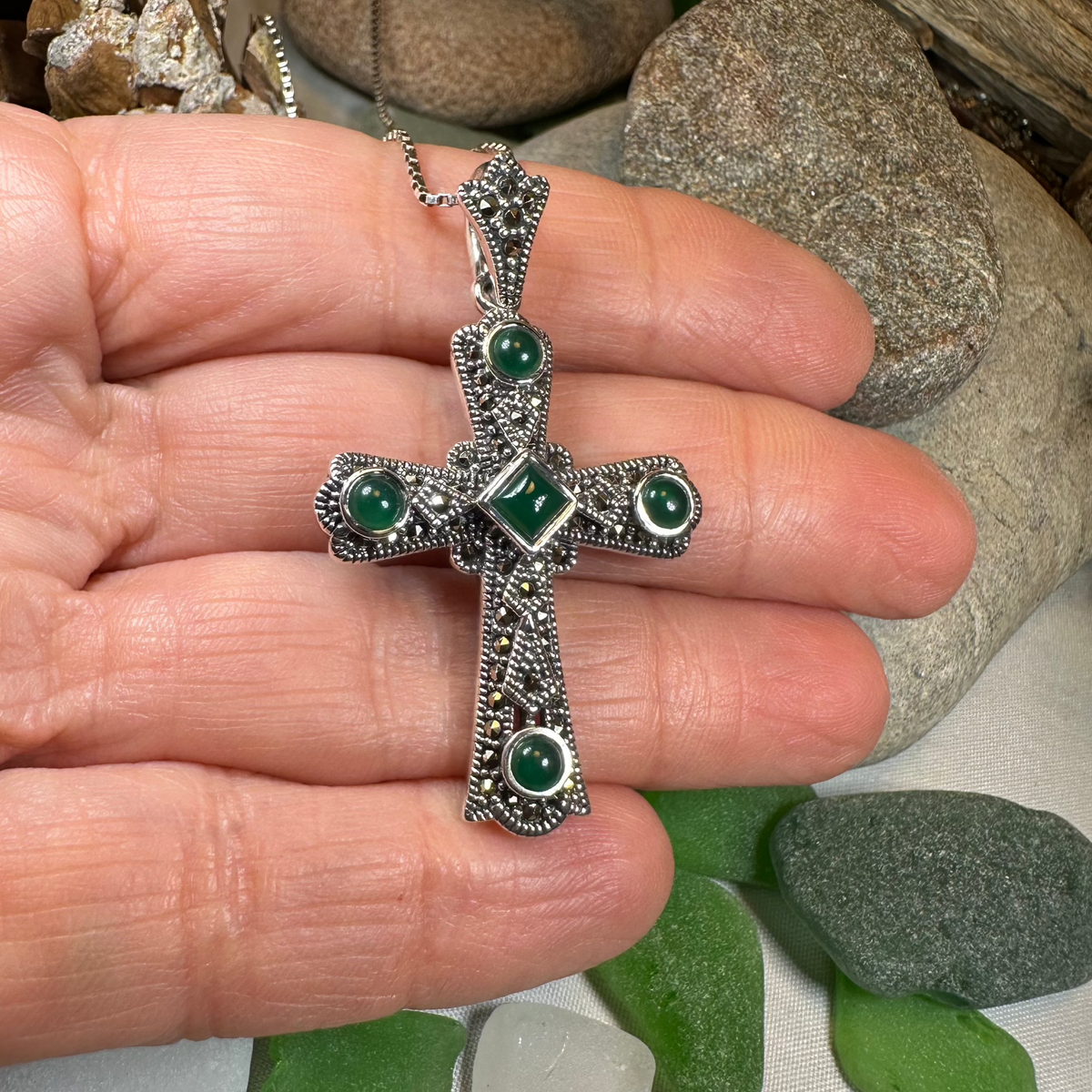 Durrow Celtic Cross Necklace in Sterling Silver | Pendant | Wiccan Center
