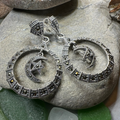 Crescent Moon Marcasite Earrings | Dangle Earrings | Wiccan Center