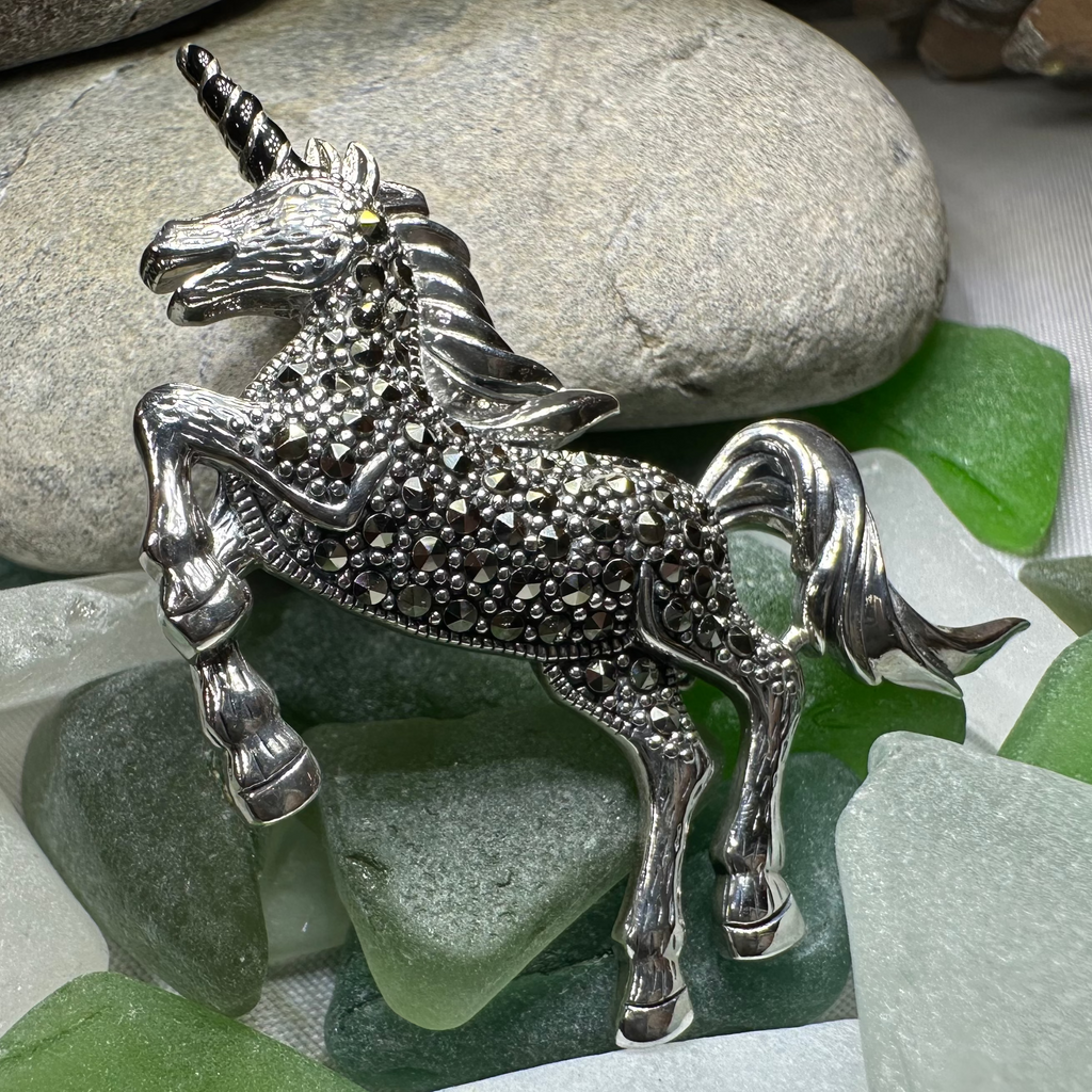 Prancing Unicorn of Scotland Pin in Sterling Silver | Brooch | Wiccan Center