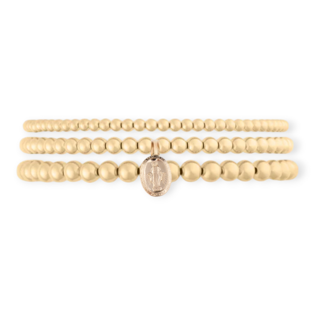 blessed mary juno bracelet triple stack (3+4+5mm) | | Wiccan Center