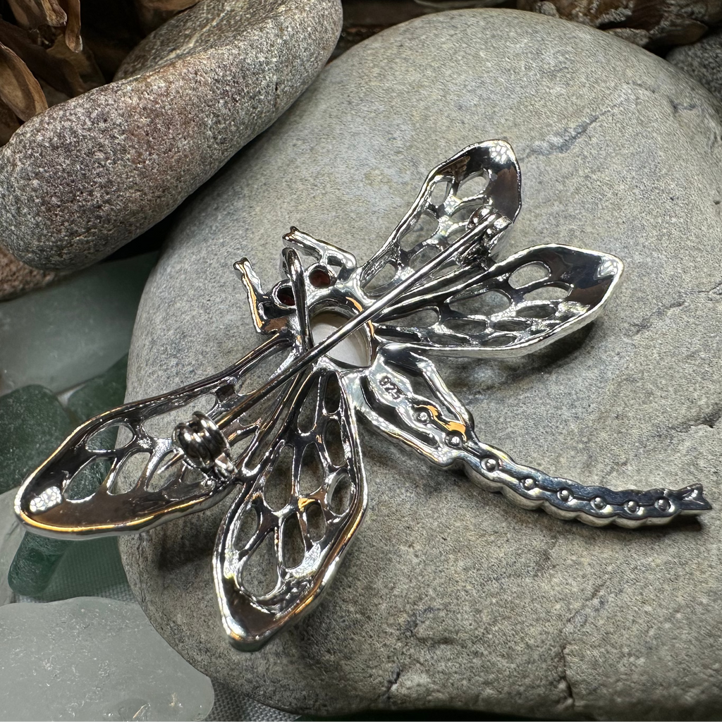 Damsel Dragonfly Marcasite Brooch in Sterling Silver | Brooch | Wiccan Center