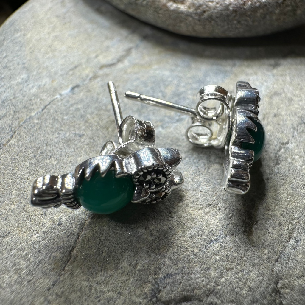 Mackenna Owl Marcasite Earrings | Post Earrings | Wiccan Center