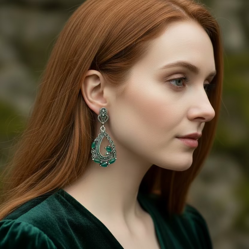 Bellicent Marcasite Earrings | Dangle Earrings | Wiccan Center