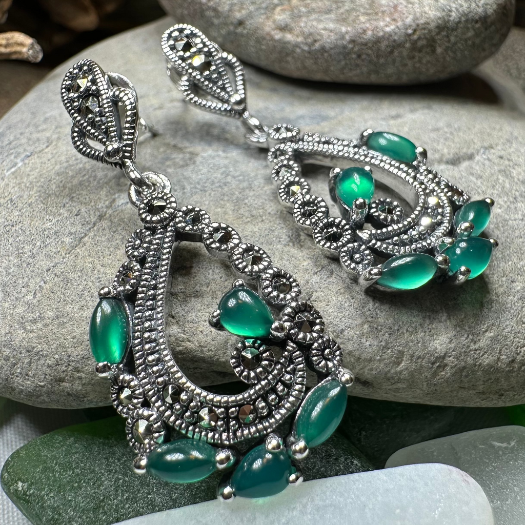 Bellicent Marcasite Earrings | Dangle Earrings | Wiccan Center