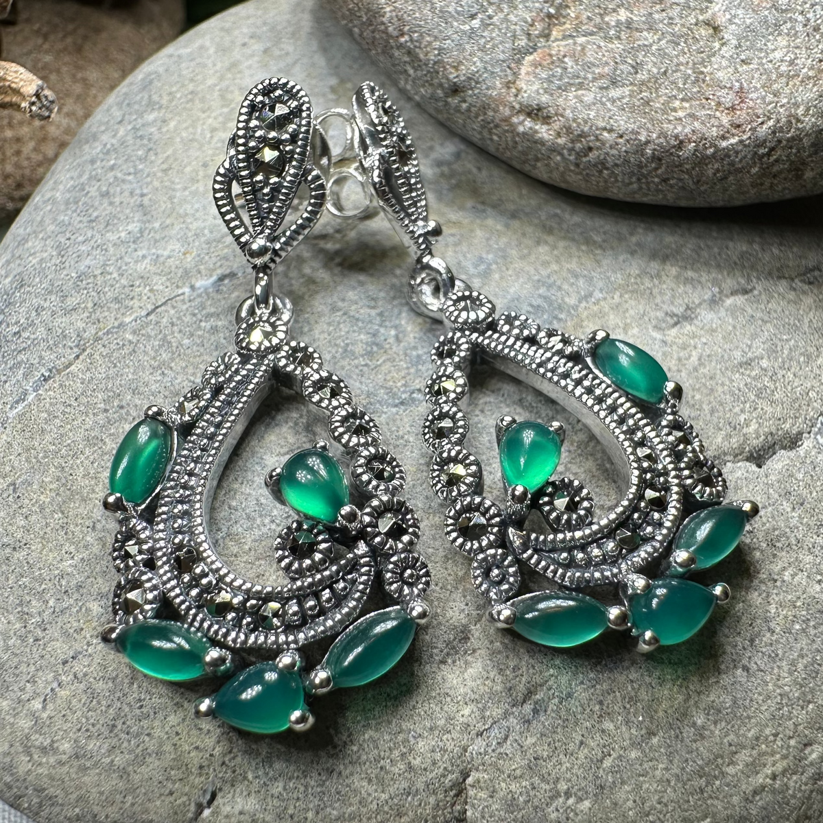Bellicent Marcasite Earrings | Dangle Earrings | Wiccan Center