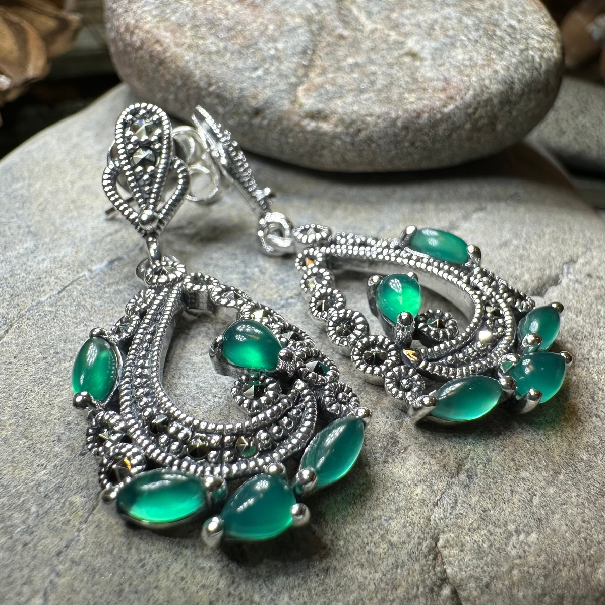 Bellicent Marcasite Earrings | Dangle Earrings | Wiccan Center