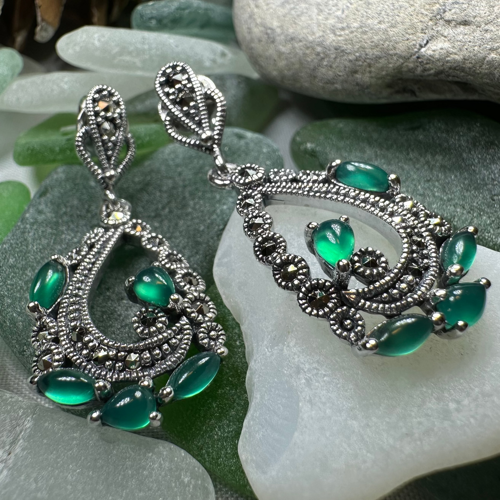 Bellicent Marcasite Earrings | Dangle Earrings | Wiccan Center