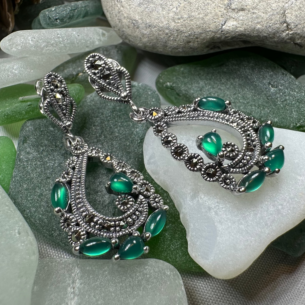 Bellicent Marcasite Earrings | Dangle Earrings | Wiccan Center