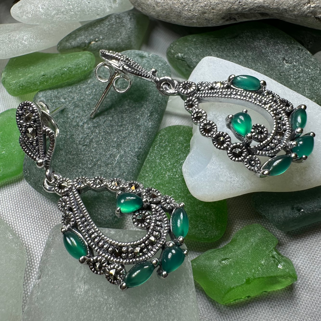 Bellicent Marcasite Earrings | Dangle Earrings | Wiccan Center