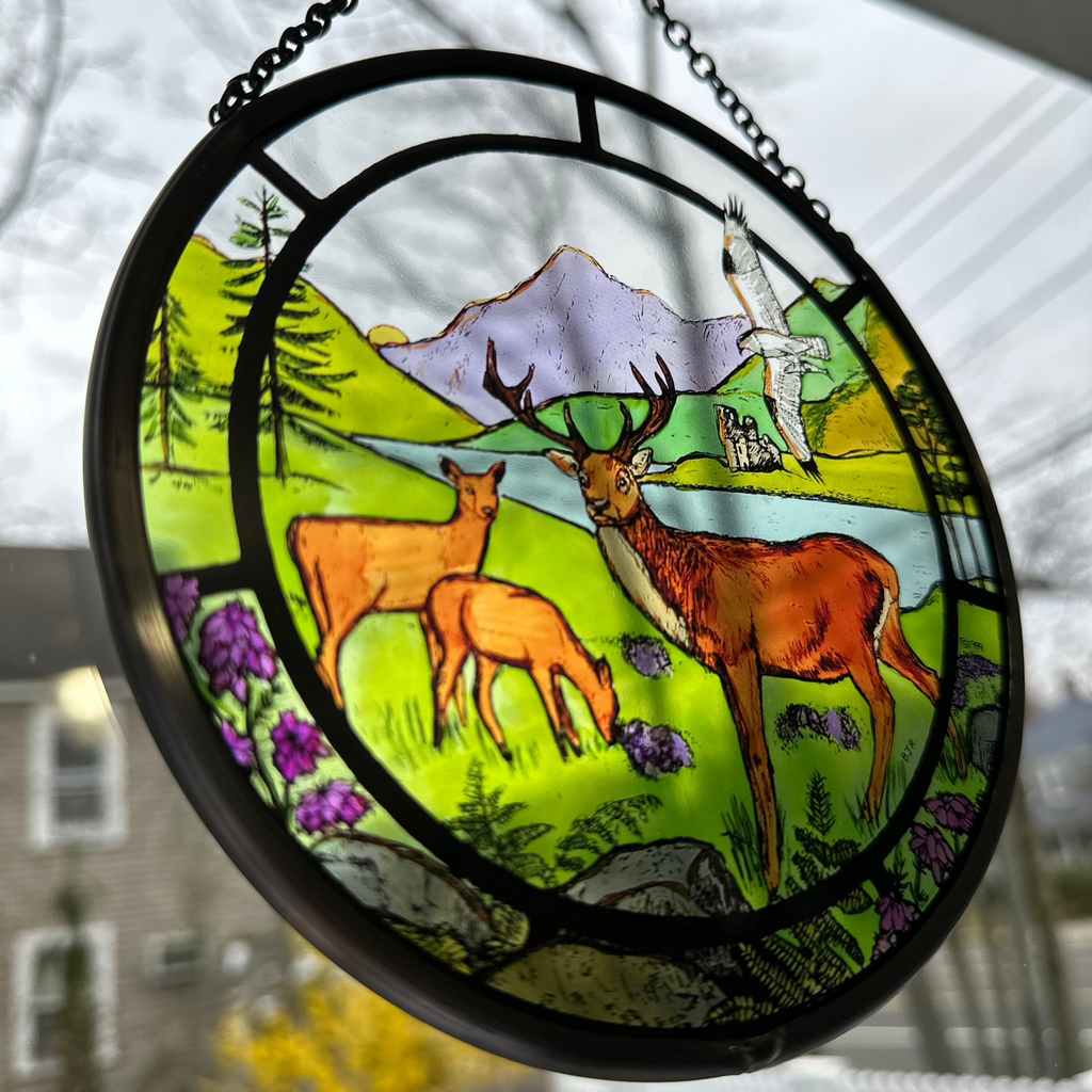 Scottish Stags Suncatcher | Gifts | Wiccan Center