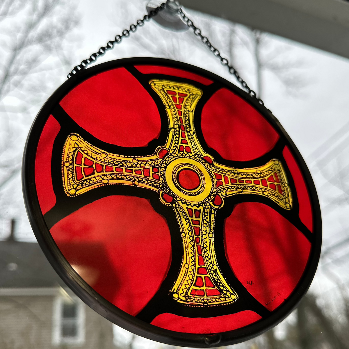 Saint Cuthbert's Cross Suncatcher | Gifts | Wiccan Center