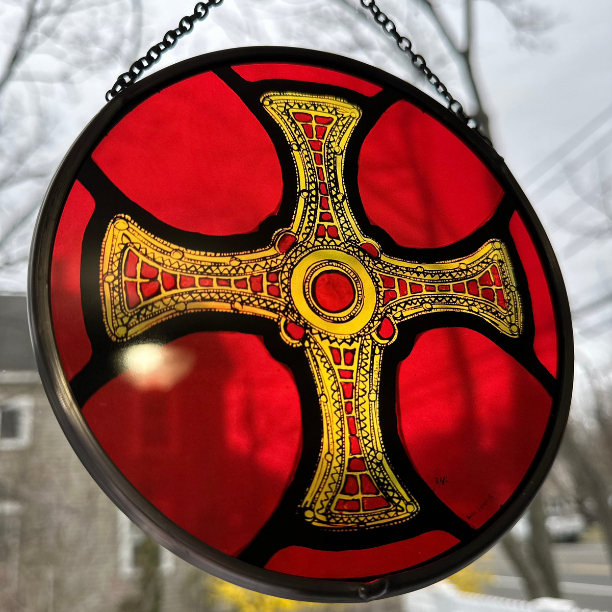 Saint Cuthbert's Cross Suncatcher | Gifts | Wiccan Center