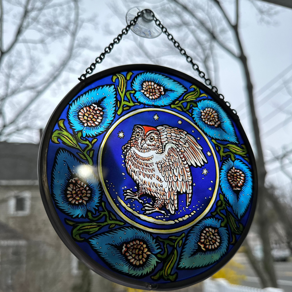 William De Morgan Owl Suncatcher | Gifts | Wiccan Center