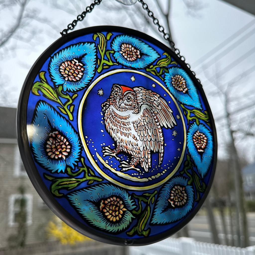William De Morgan Owl Suncatcher | Gifts | Wiccan Center
