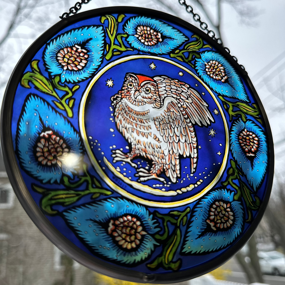 William De Morgan Owl Suncatcher | Gifts | Wiccan Center