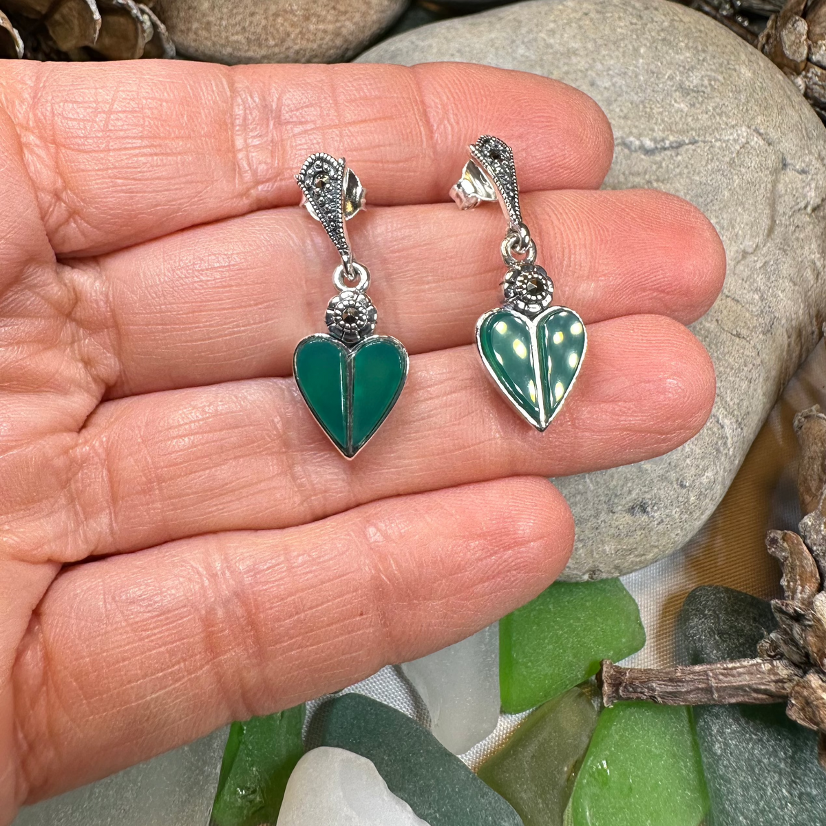 Aubrina Celtic Heart Earrings | Dangle Earrings | Wiccan Center