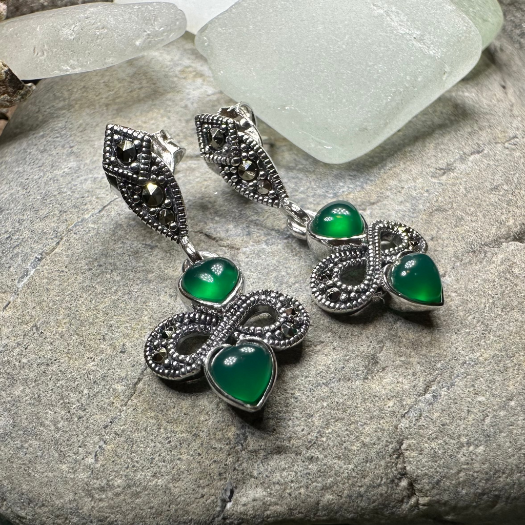 Infinity Knot Marcasite Post Earrings | Dangle Earrings | Wiccan Center