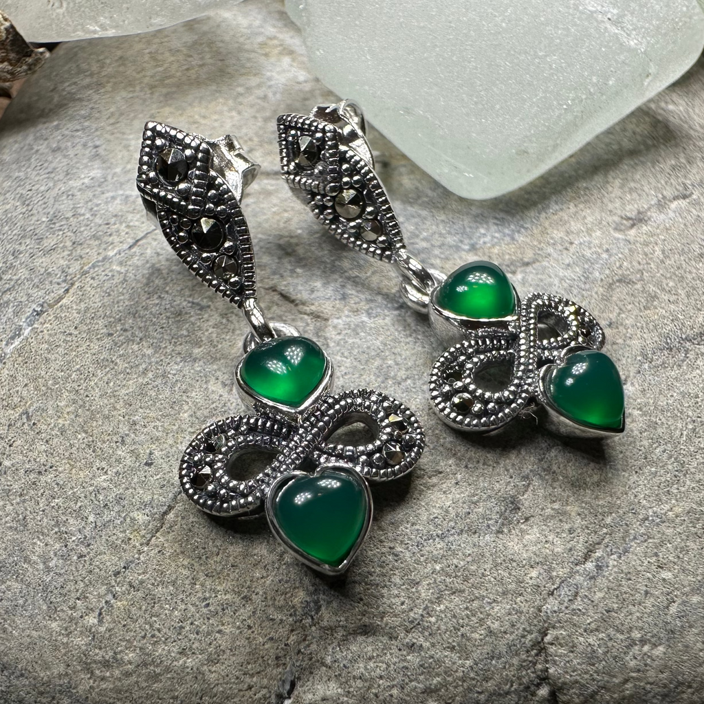 Infinity Knot Marcasite Post Earrings | Dangle Earrings | Wiccan Center