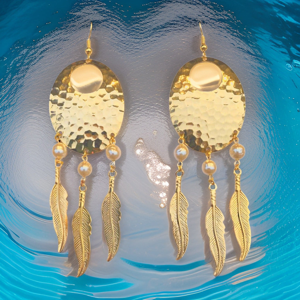 Pearl Dream Catcher Earrings | Earrings | Wiccan Center