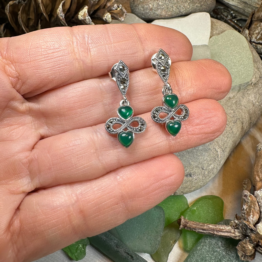 Infinity Knot Marcasite Post Earrings | Dangle Earrings | Wiccan Center