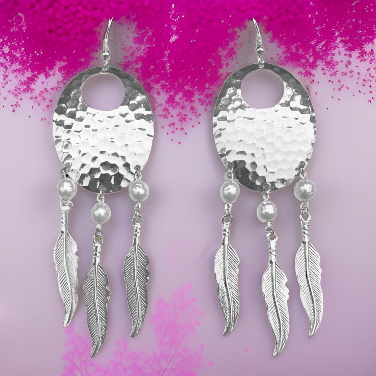 Pearl Dream Catcher Earrings | Earrings | Wiccan Center