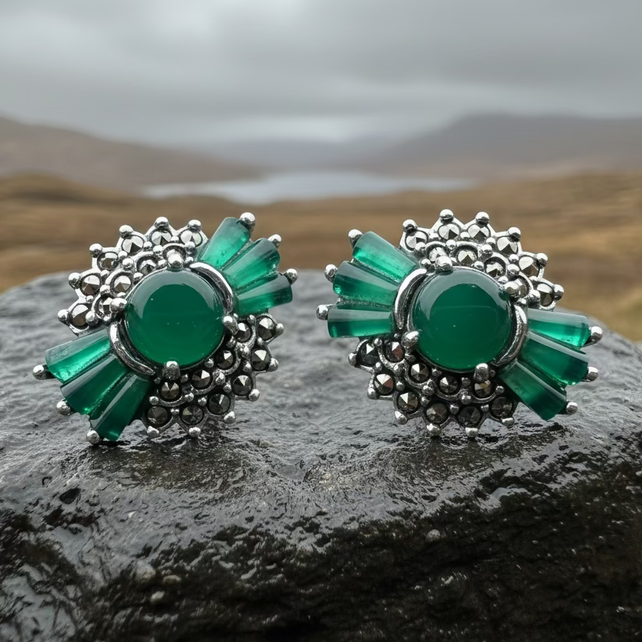 Celtic Bloom Marcasite Earrings