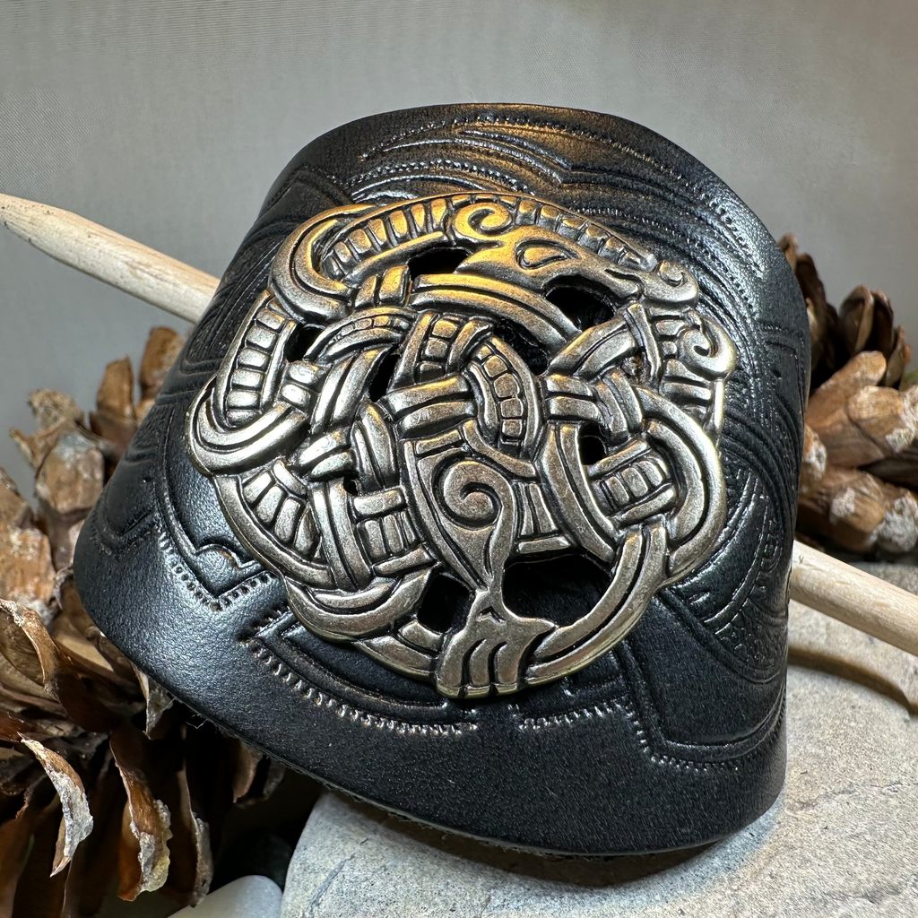 Celtic Shieldmaiden Leather Hair Slide for Women | Hair Slide | Wiccan Center