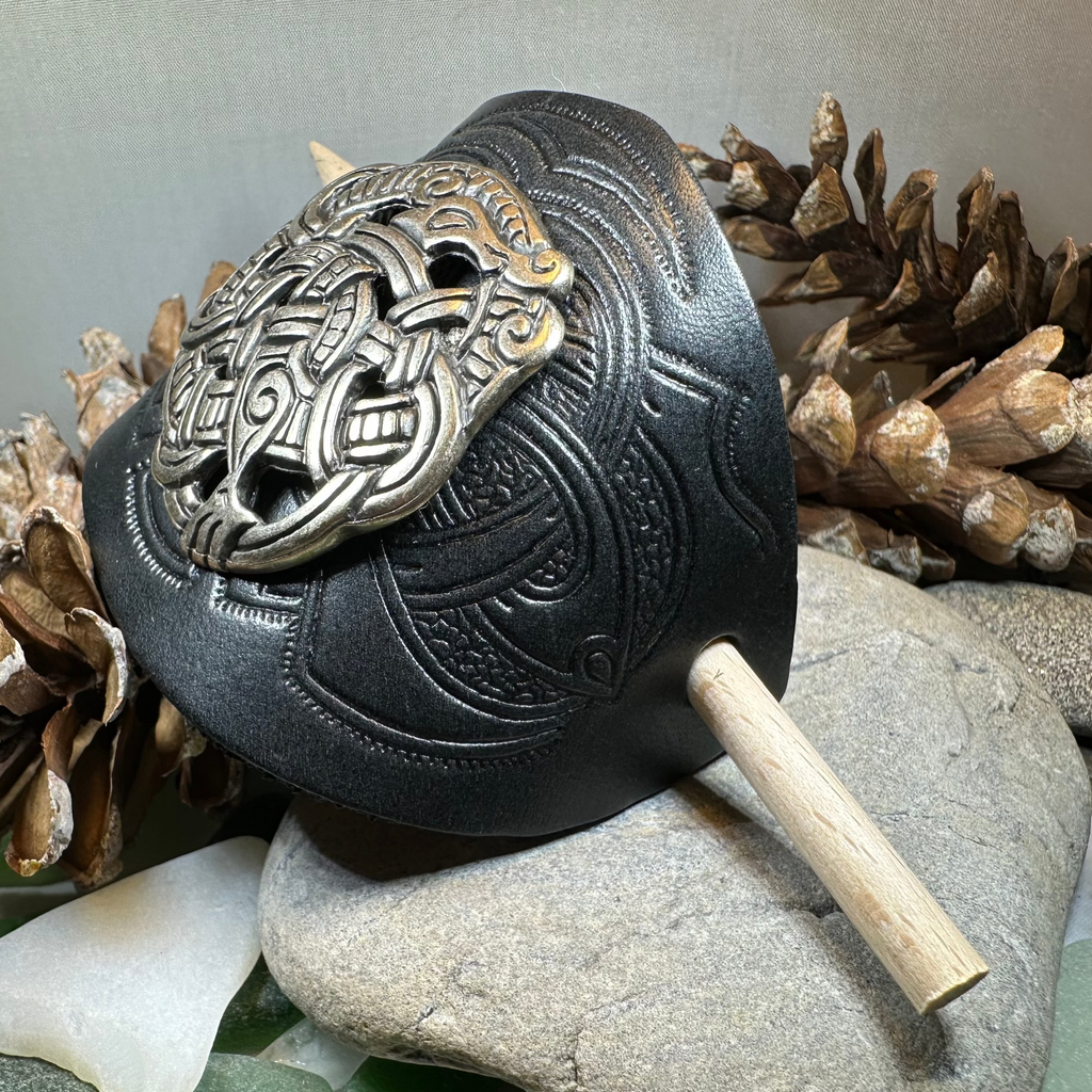 Celtic Shieldmaiden Leather Hair Slide for Women | Hair Slide | Wiccan Center