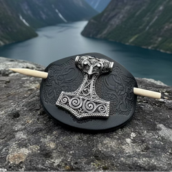 Thor's Hammer Leather Hair Slide for Women | Hair Slide | Wiccan Center