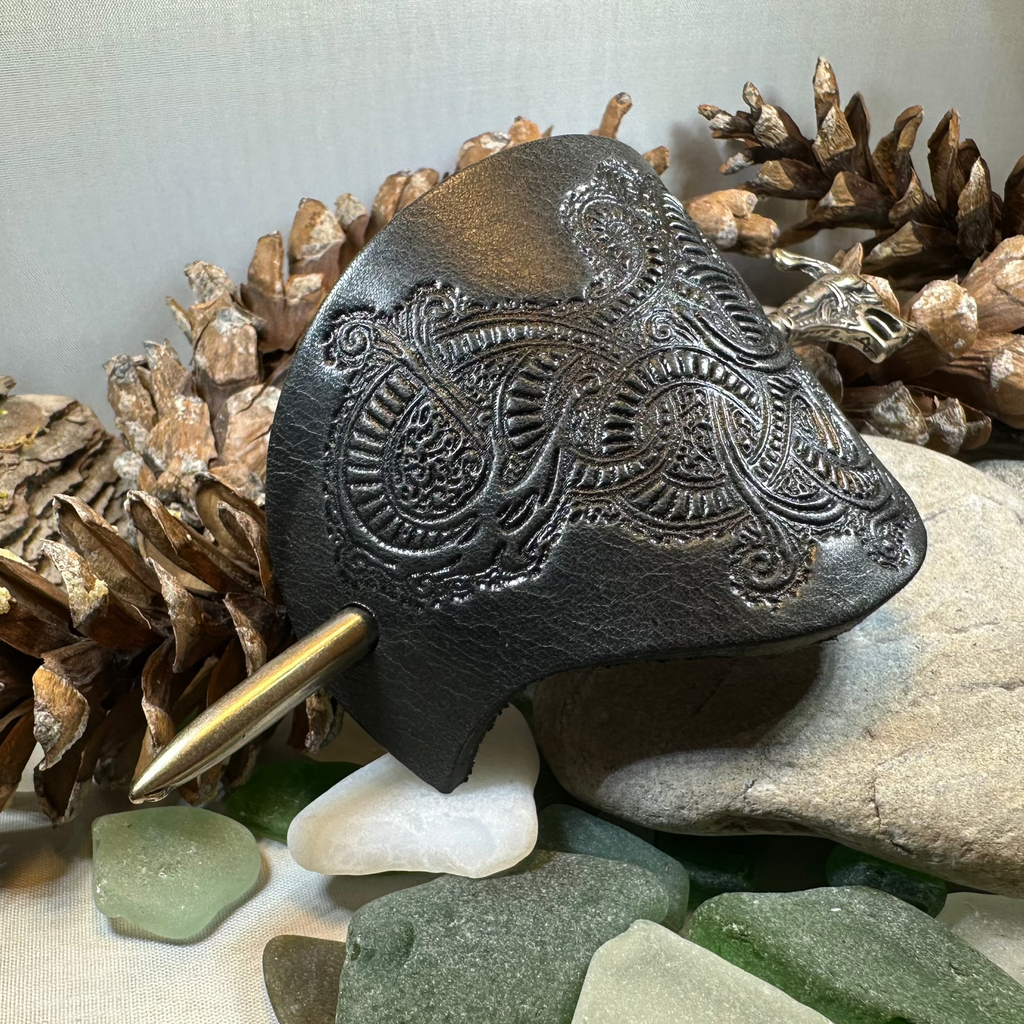 Celtic Dragon Leather Hair Slide for Women | Hair Slide | Wiccan Center