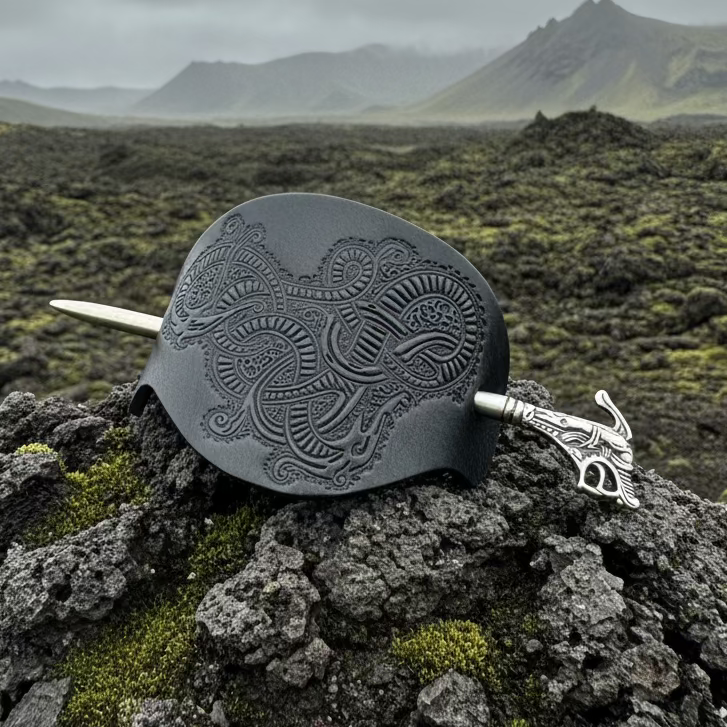 Celtic Dragon Leather Hair Slide for Women | Hair Slide | Wiccan Center