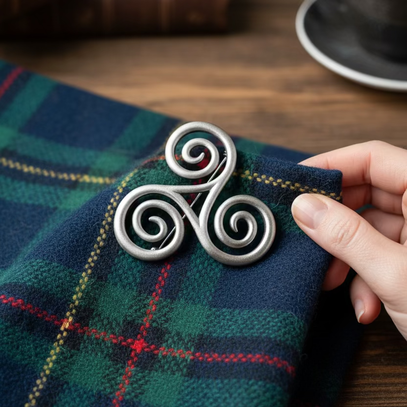 Vesunna Large Celtic Spiral Brooch in Pewter | | Wiccan Center