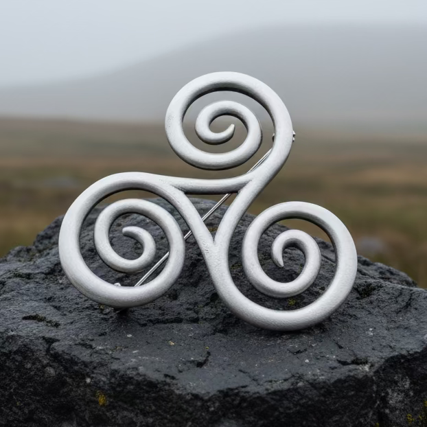 Vesunna Large Celtic Spiral Brooch in Pewter | | Wiccan Center